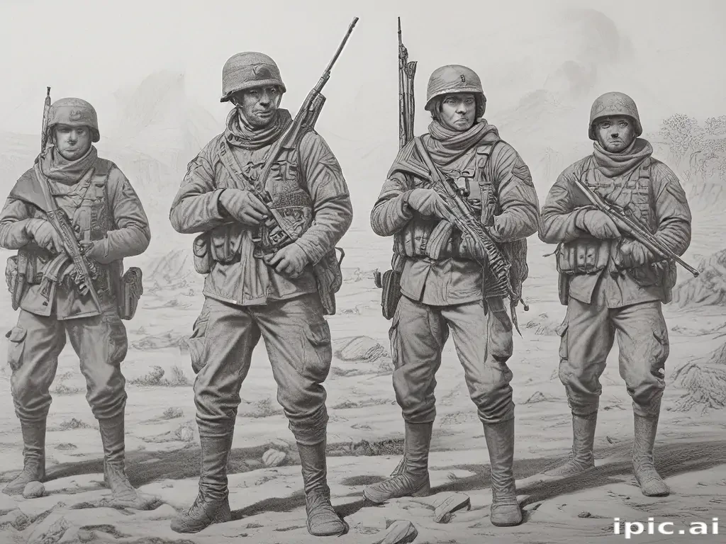 soldiers drawing