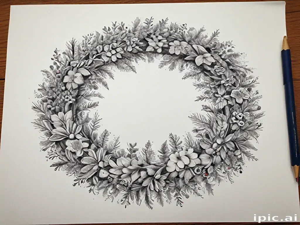 wreath drawing