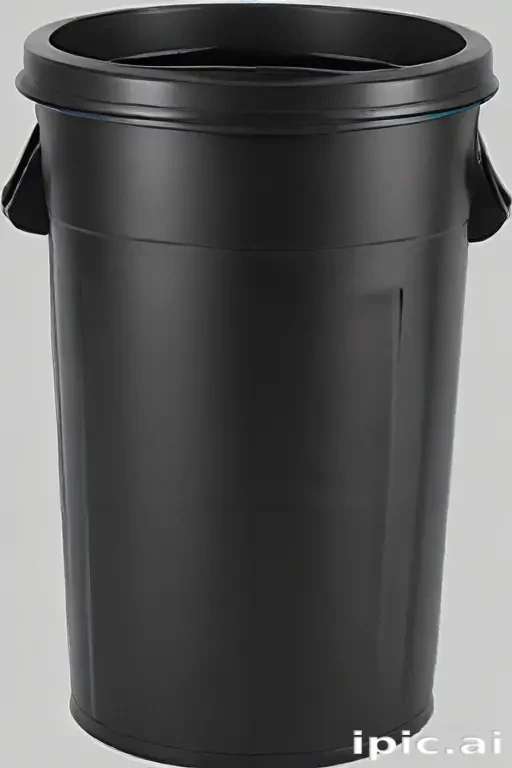 Large Black Trash Can for Convenient Waste Disposal in Any Space