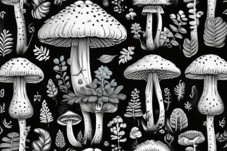 mushroom clip art black and white