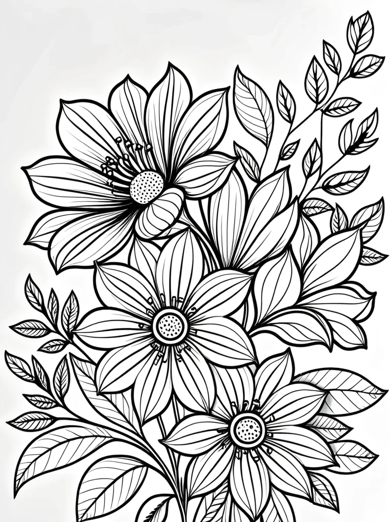 floral line art