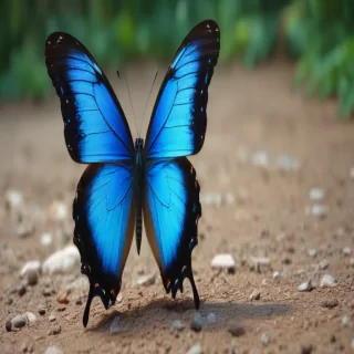 aesthetic blue butterfly