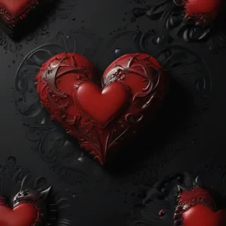 black wallpaper heart
