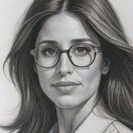 Captivating Soleil Moon Frye, pencil sketch, portrait of Splendid woman 1979s in glasses, hair style beatnik, outline, clear lines, fine lines, 8k