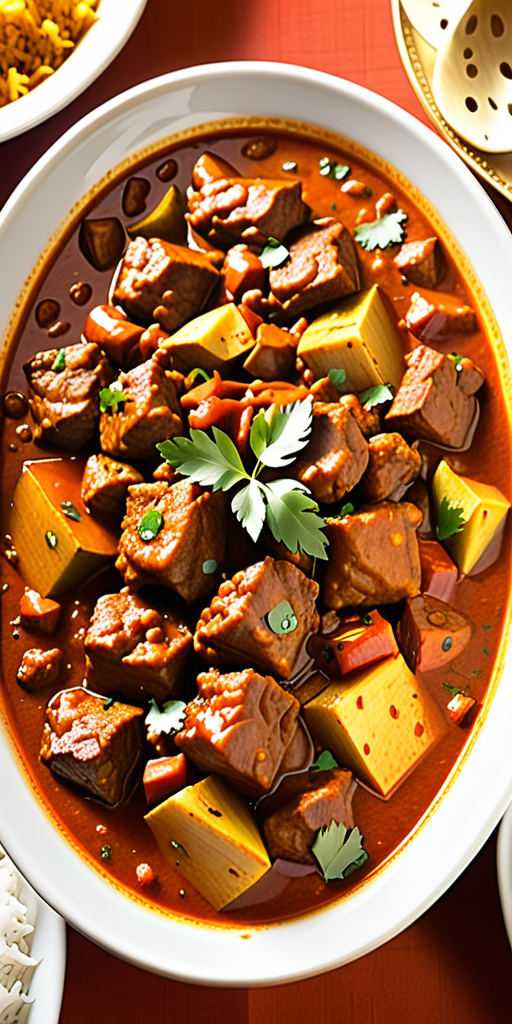 the indian vindaloo is so rich and colorful