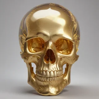 transparent gold skull