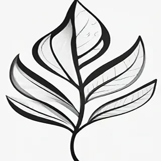 leaf clip art black and white