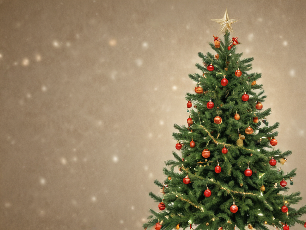 Beautifully Decorated Christmas Tree Glowing with Ornaments and Star Topper