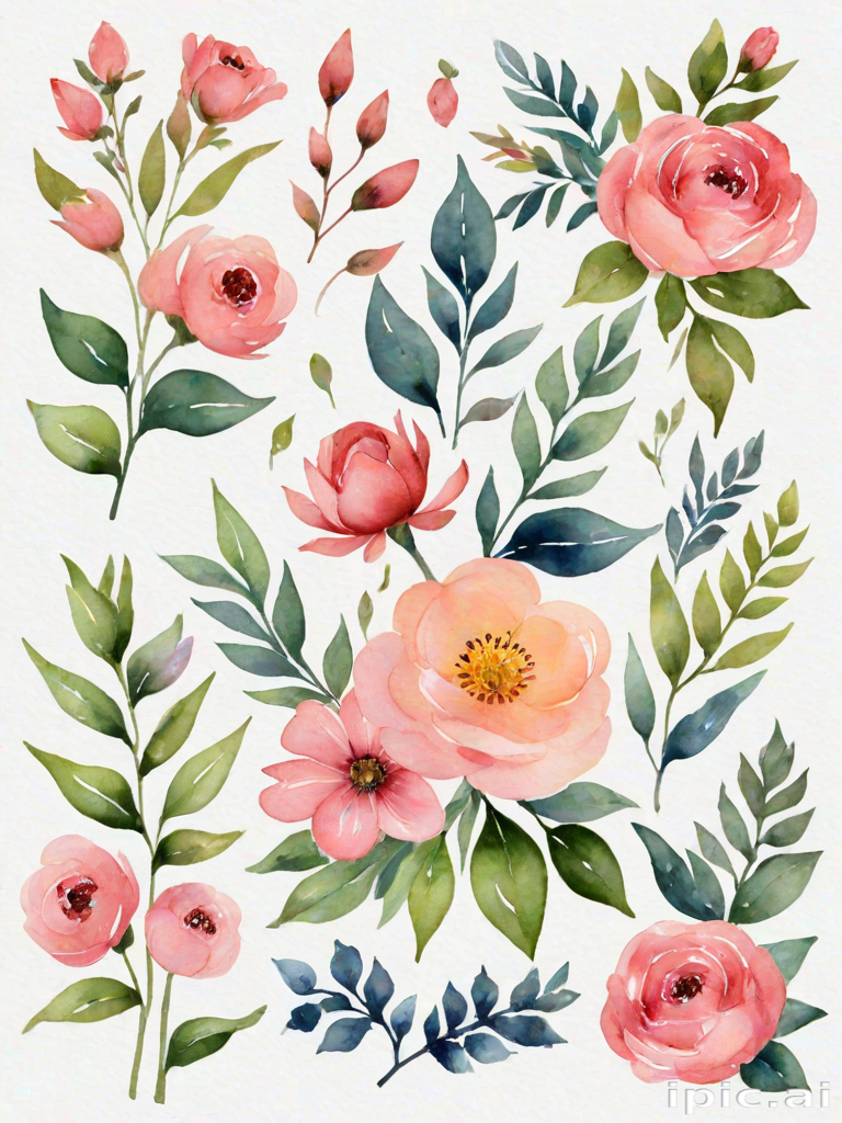 watercolor flowers clipart