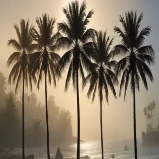 transparent palm trees