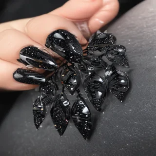 black with glitter