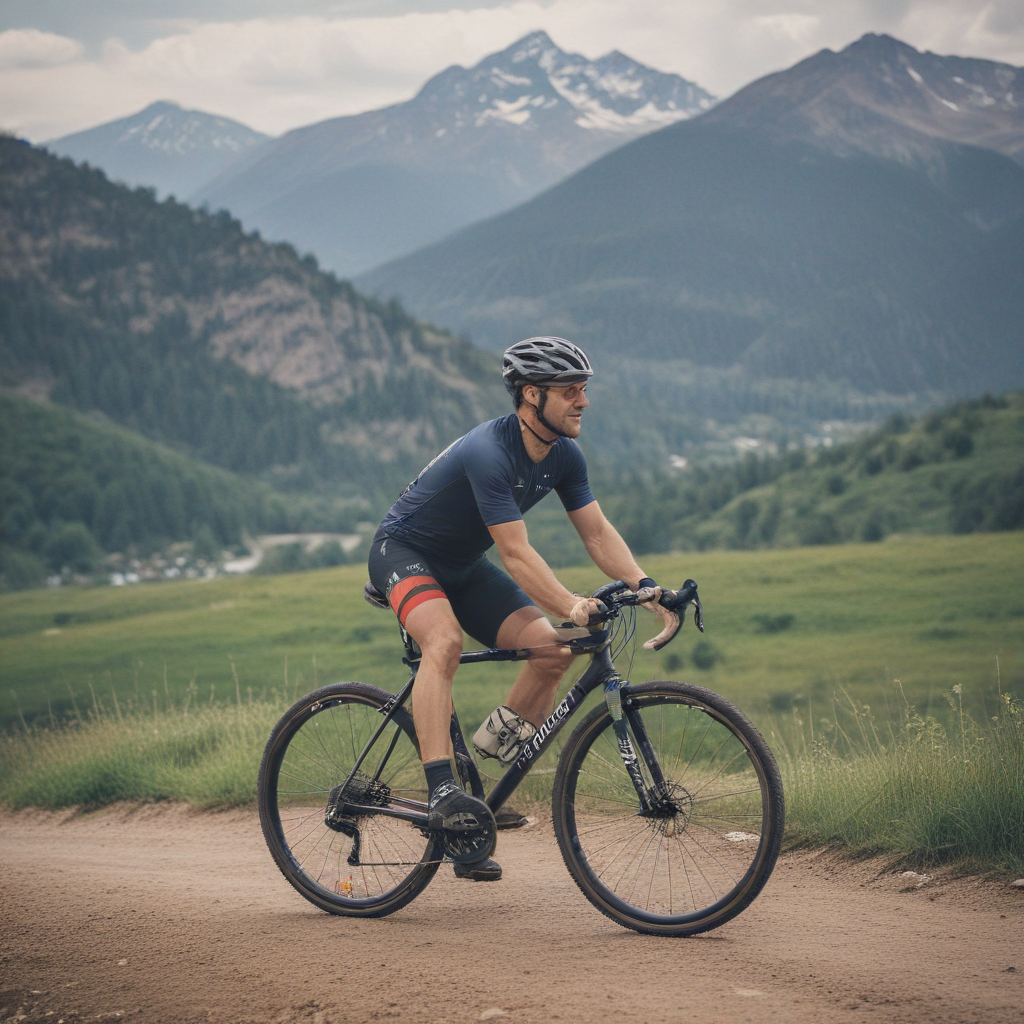 I need a logo for the cycling channel for Instagram & Youtube. Generate a logo with name "I love my saddle" It should has cycling character. Show mountain terrain in the background.