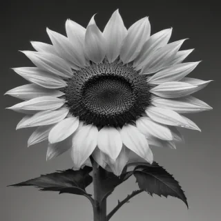 clip art sunflower black and white