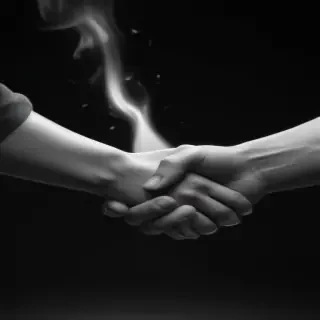 handshake black and white