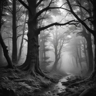forest clipart black and white