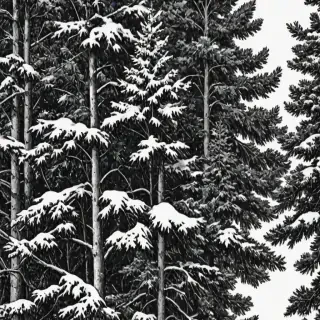 pine tree clip art black and white