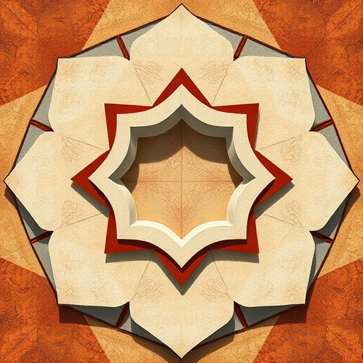 Create a high-resolution image of an abstract geometric design featuring overlapping shapes, use a Canon EOS R5 camera, 50mm lens, f/1.8 aperture, ISO 100, shot from a top-down view, in natural light for enhanced clarity and detail.