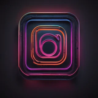 neon instagram logo