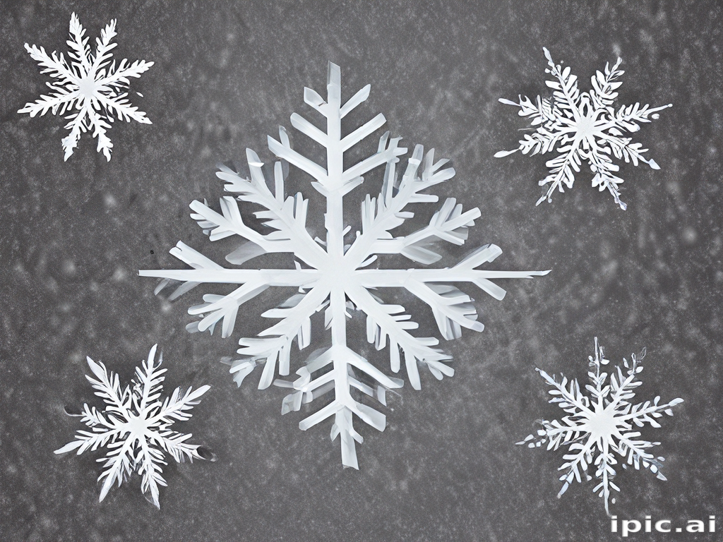 Delicate Snowflakes Gracefully Falling Against a Soft Gray Winter ...