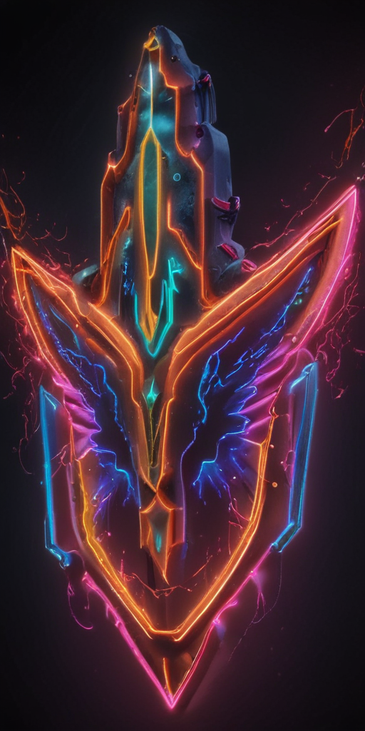 Cod Neon Shield Vibrant Neon Shield Design with Futuristic Elements and Dynamic ...