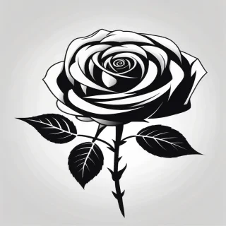 black and white rose clip art