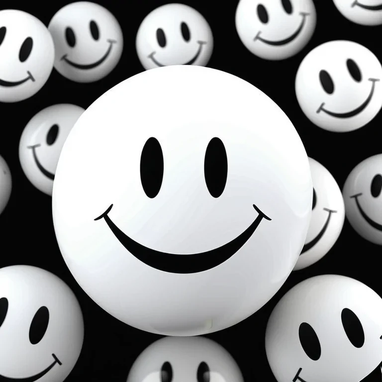 white smiley face black background