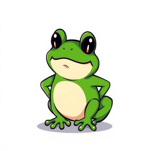 Create a high-resolution digital illustration of a cartoon green frog character with an angry expression, designed in a flat vector style, with a focus on vibrant colors and dynamic lines, captured in a 50mm lens on a DSLR camera at f/8 aperture, with soft lighting and a simple background for emphasis.