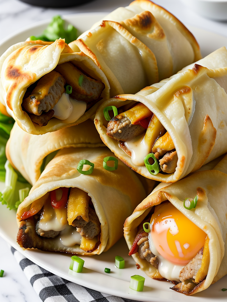 air fryer cheeseburger egg rolls