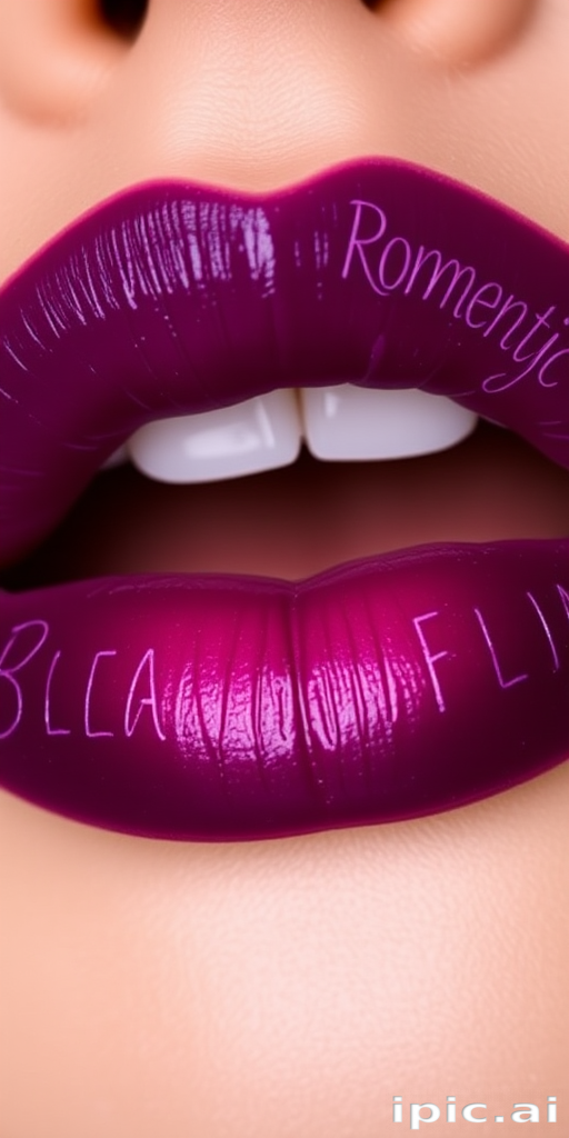 Romantic "Berry Bliss" ombré lip effect combines deep purple edges with a lighter center, creating a dimensional and alluring pout for passionate encounters