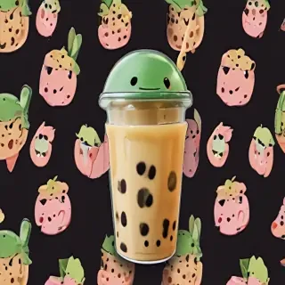 aesthetic cute boba wallpaper