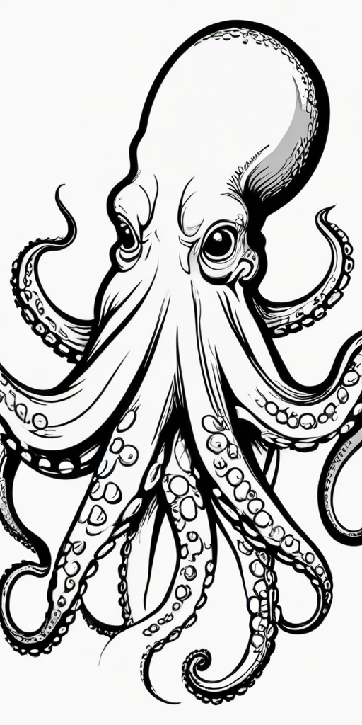 octopus clip art black and white