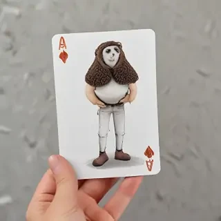 holding card