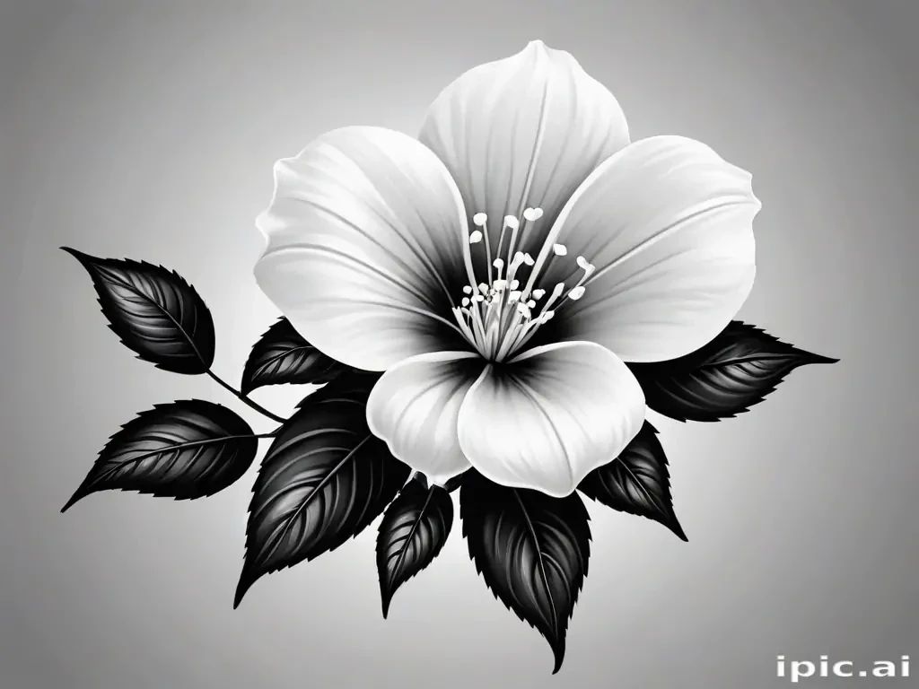 flower clip art black and white