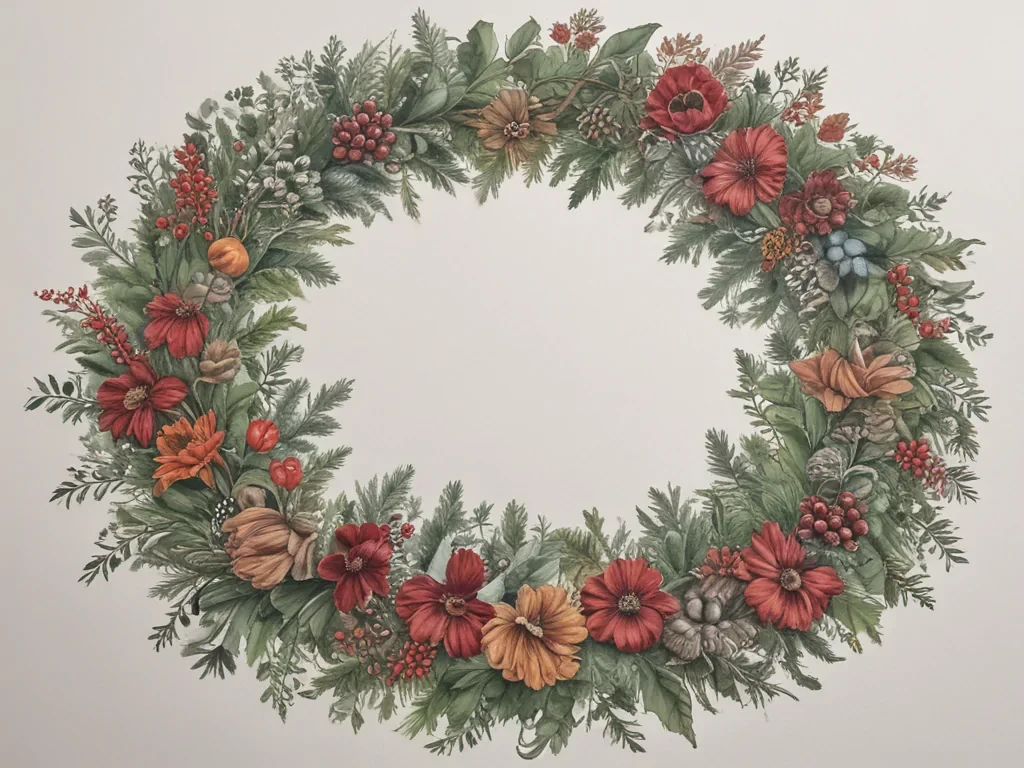 wreath drawing