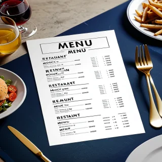 restaurant menu mockup