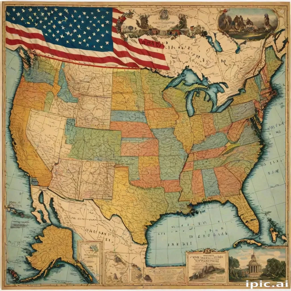 usa map with states