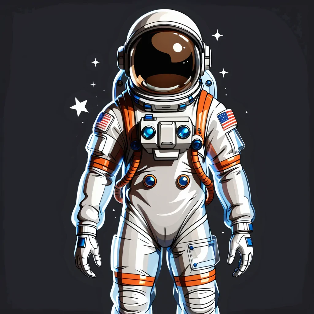 cartoon transparent astronaut suit