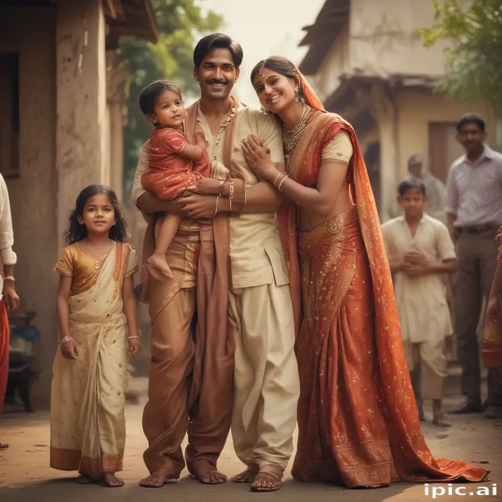 happy indian family