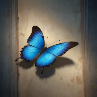 aesthetic blue butterfly