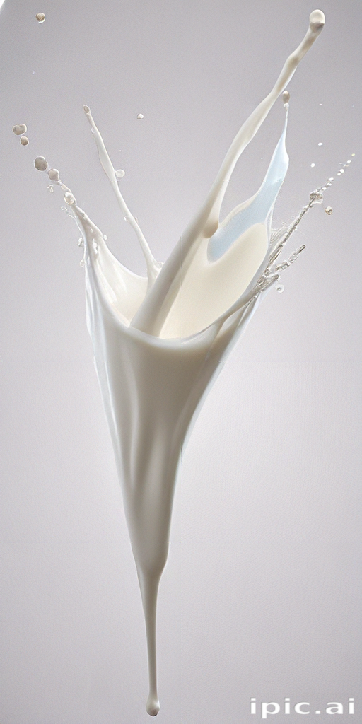 Dynamic Splash of Milk Captured in Mid-Air with Elegant Curves and Motion