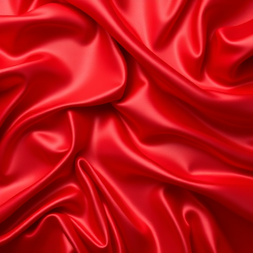 Create a hyper-realistic rendering of a flowing, silky red fabric with soft folds and reflections, using a DSLR camera at f/2.8 aperture, 50mm lens, ISO 100, 1/125s shutter speed, top-down view, in a well-lit studio environment.