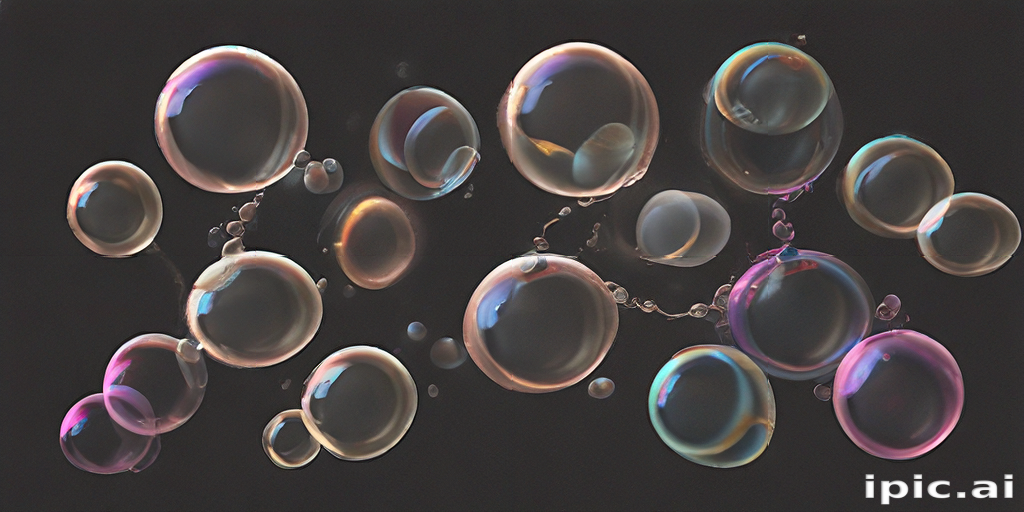 Colorful Soap Bubbles Floating Gracefully Against a Dark Background