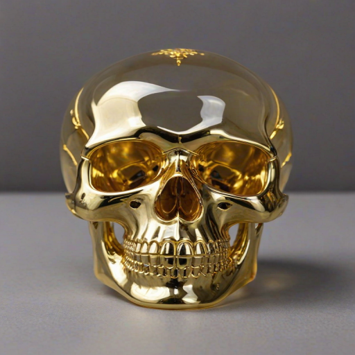 transparent gold skull