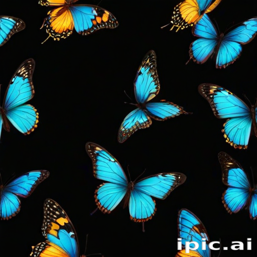 butterflies in black background
