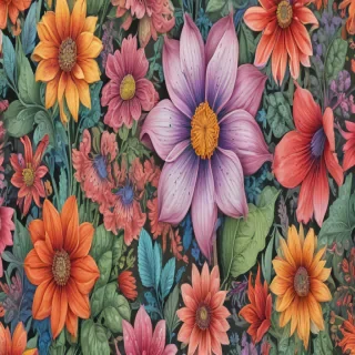 colourful flower drawing