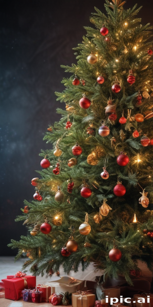 Beautifully Decorated Christmas Tree Surrounded by Colorful Presents ...