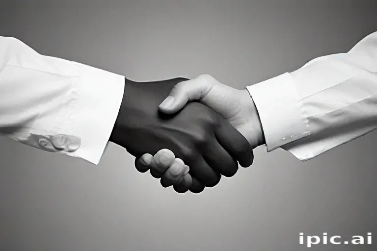 handshake black and white