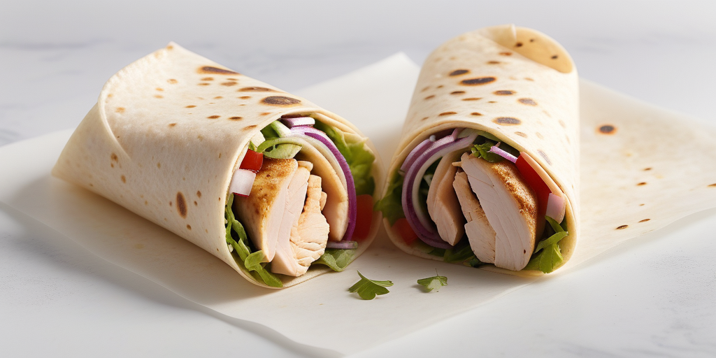 calories in chicken wrap with salad
