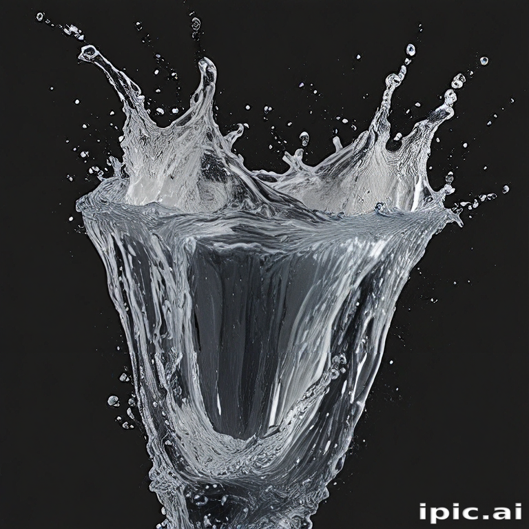 Dynamic Water Splash Captured in Stunning Clarity Against a Dark Background