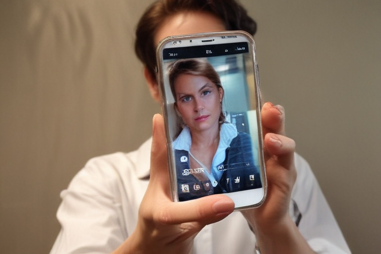 Phone Camera Inlecture Image Capturing a Moment: A Close-Up Reflection Through a Smartphone Camera